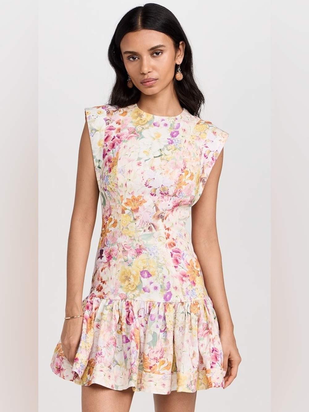 NWT Zimmermann Harmony floral ruffled linen minidress SZ 4